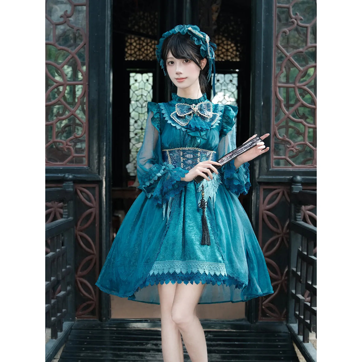 [Intention + Full Reservation] Peacock Feather DoDo Lolita Peacock Blue Lolita Dress