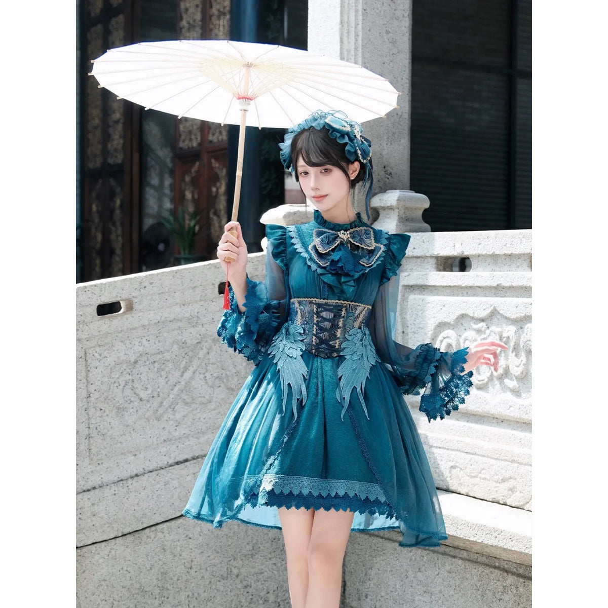 [Intention + Full Reservation] Peacock Feather DoDo Lolita Peacock Blue Lolita Dress