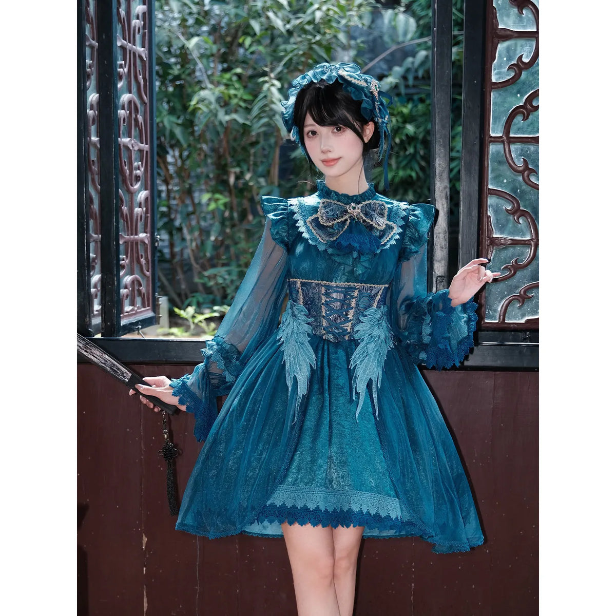 [Intention + Full Reservation] Peacock Feather DoDo Lolita Peacock Blue Lolita Dress