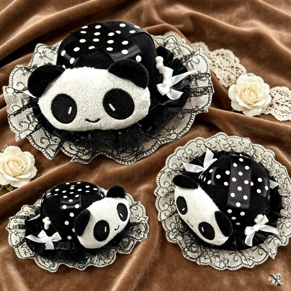 Piano Key Lace Bunny Ear Lolita Headband Mini Hat Hair Accessory Set - LolitaEra