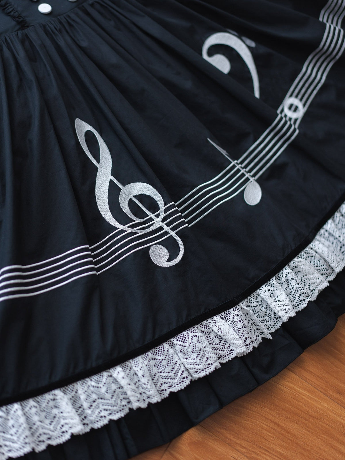 Piano Letter Vintage Music Note Lolita OP Dress - LolitaEra