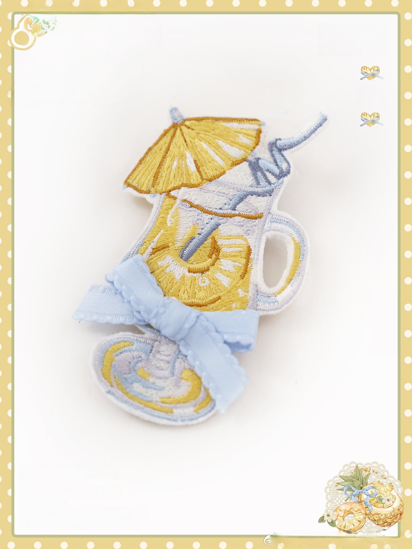 Pineapple Soda Sweet Yellow Pineapple Print Lolita JSK - LolitaEra
