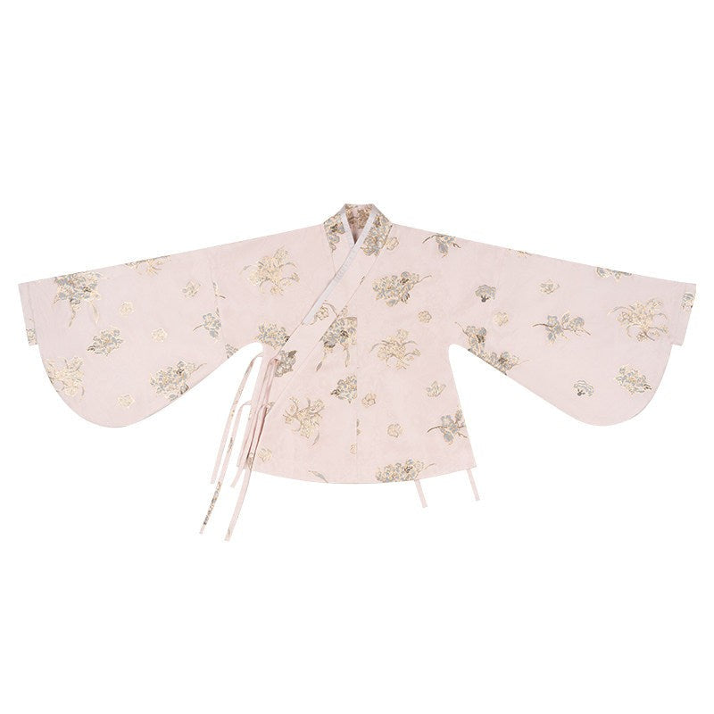 Pink Glaze Celadon Floral Embroidery Wa Lolita JSK Dress Set - LolitaEra