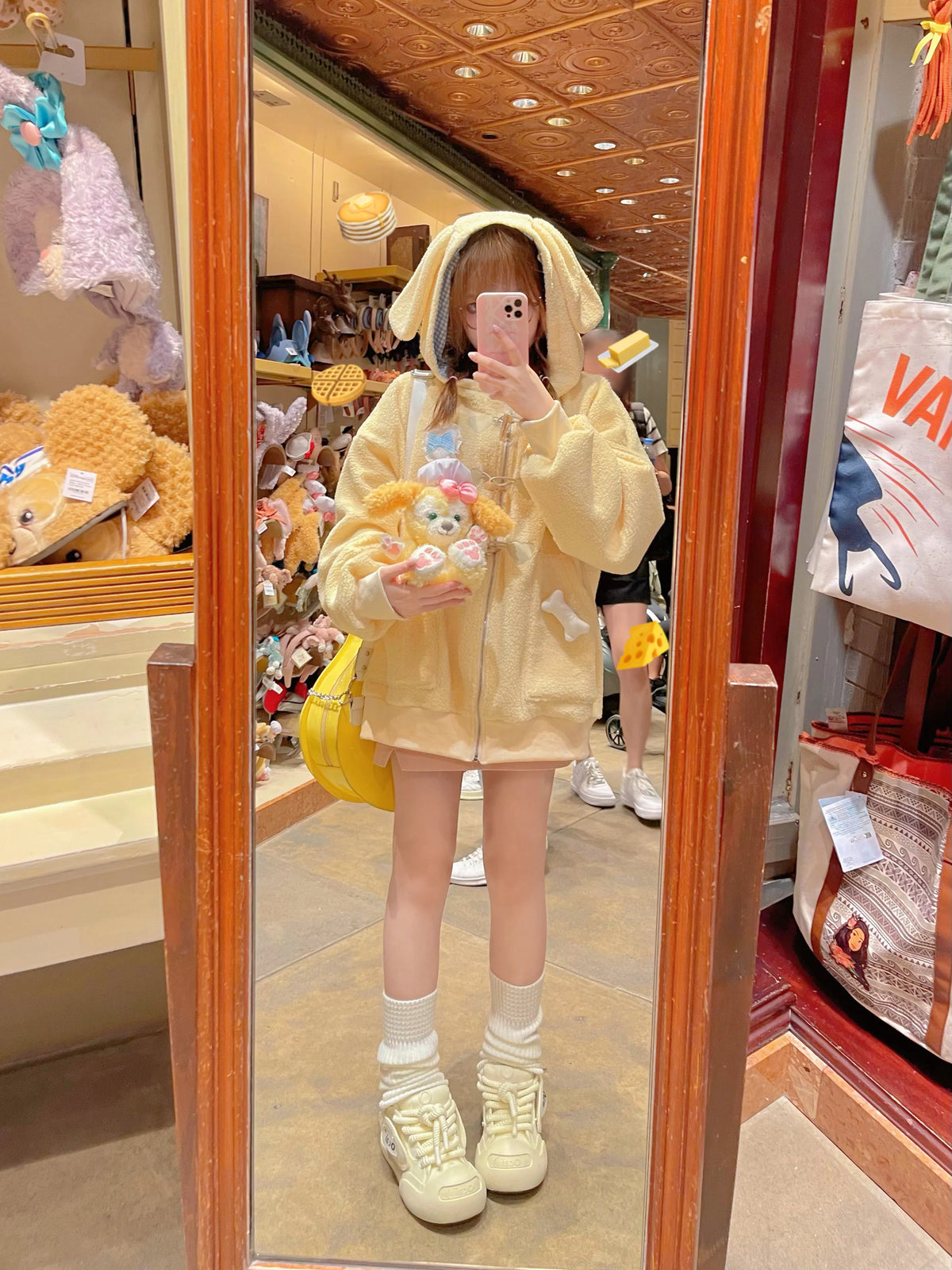 [Restock In-Stock] Original Plush Puppy Animal Ear Fuzzy Autumn/Winter Loose Duffle Coat