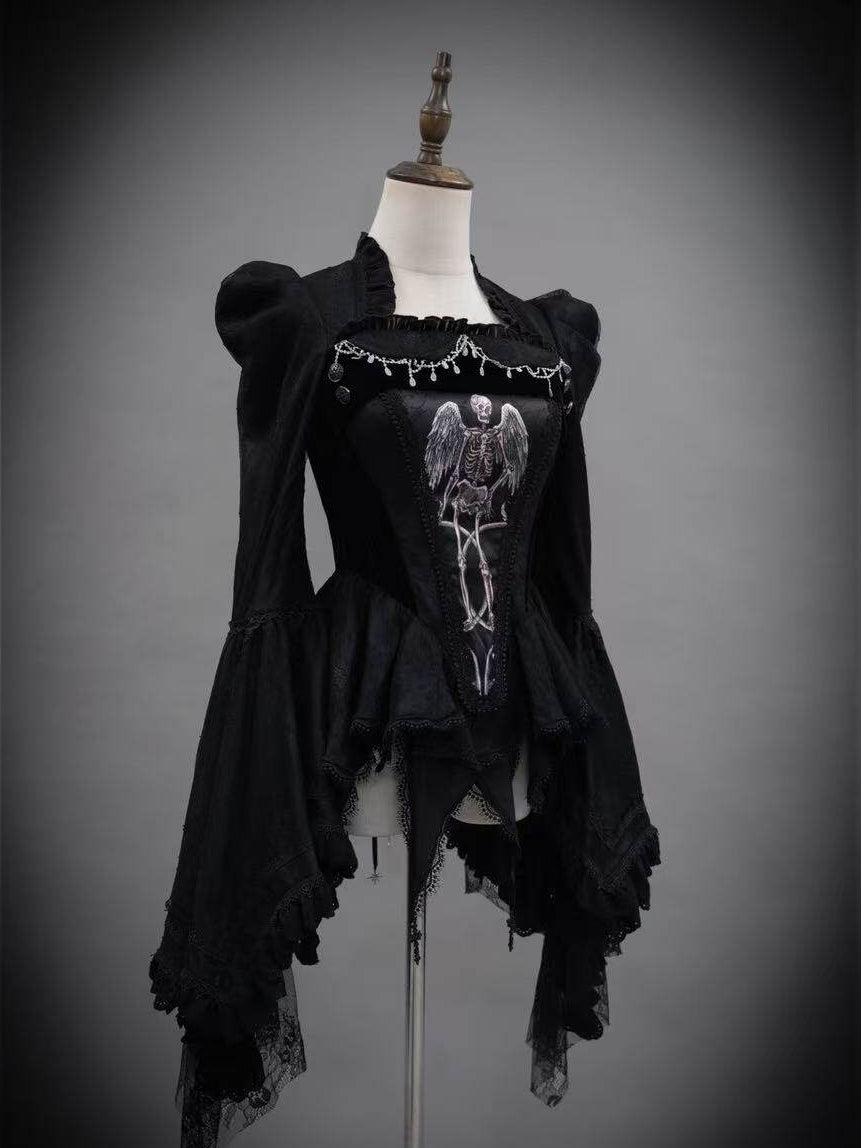 Rose Church Lolita Gothic Irregular Top & SK with Witch Hat Set