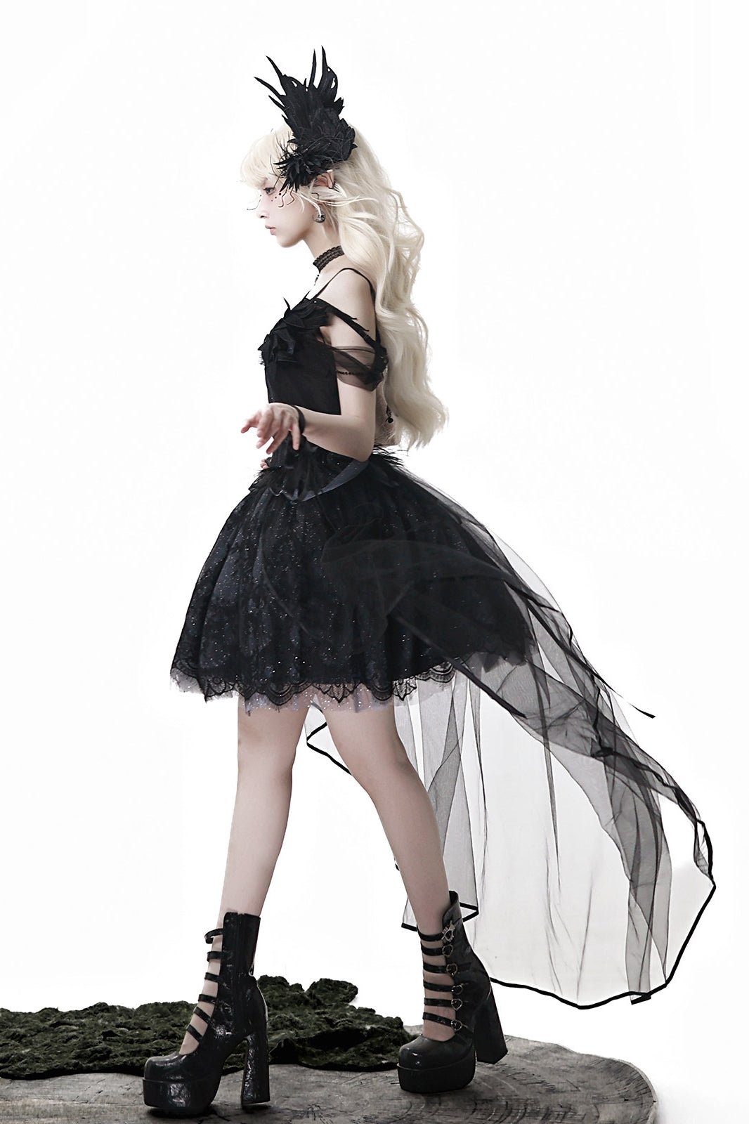 Prayer of the Black Swan Gothic Lolita Set 1217 - LolitaEraBlack SetSPrayer of the Black Swan Gothic Lolita Set 1217