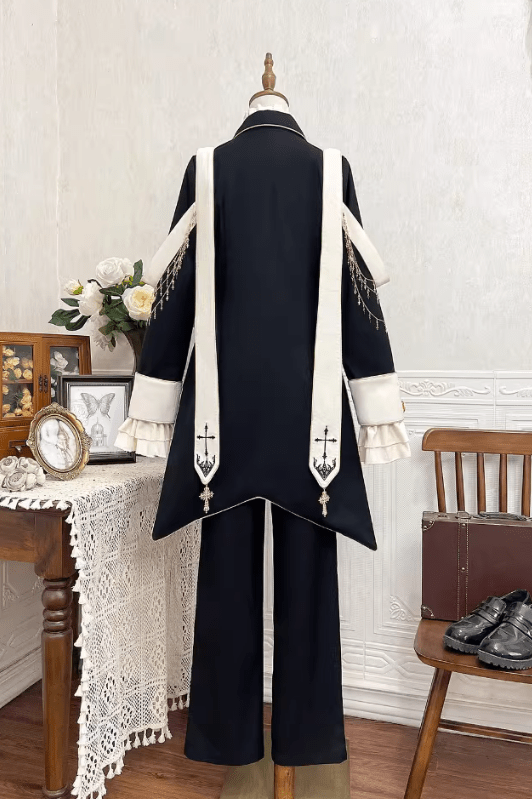 Prayer Prince Gothic Elegant Set - LolitaEraShirt + Coat + Pants(Set Special Offer)SBlackPrayer Prince Gothic Elegant Set