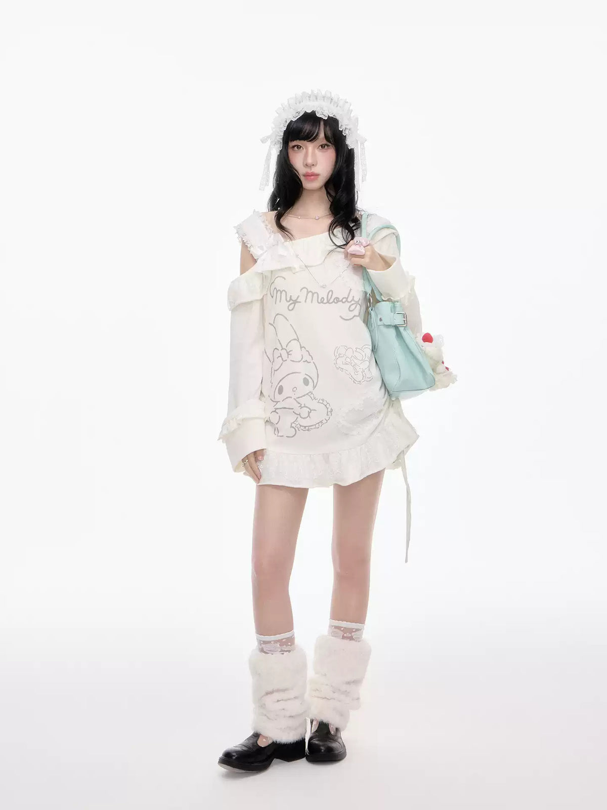 Princess Style White Oversized Sweatshirt Jacket