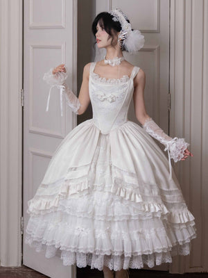 Promise of the Rose Lolita Bride JSK - LolitaEraWhite SetSPromise of the Rose Lolita Bride JSK