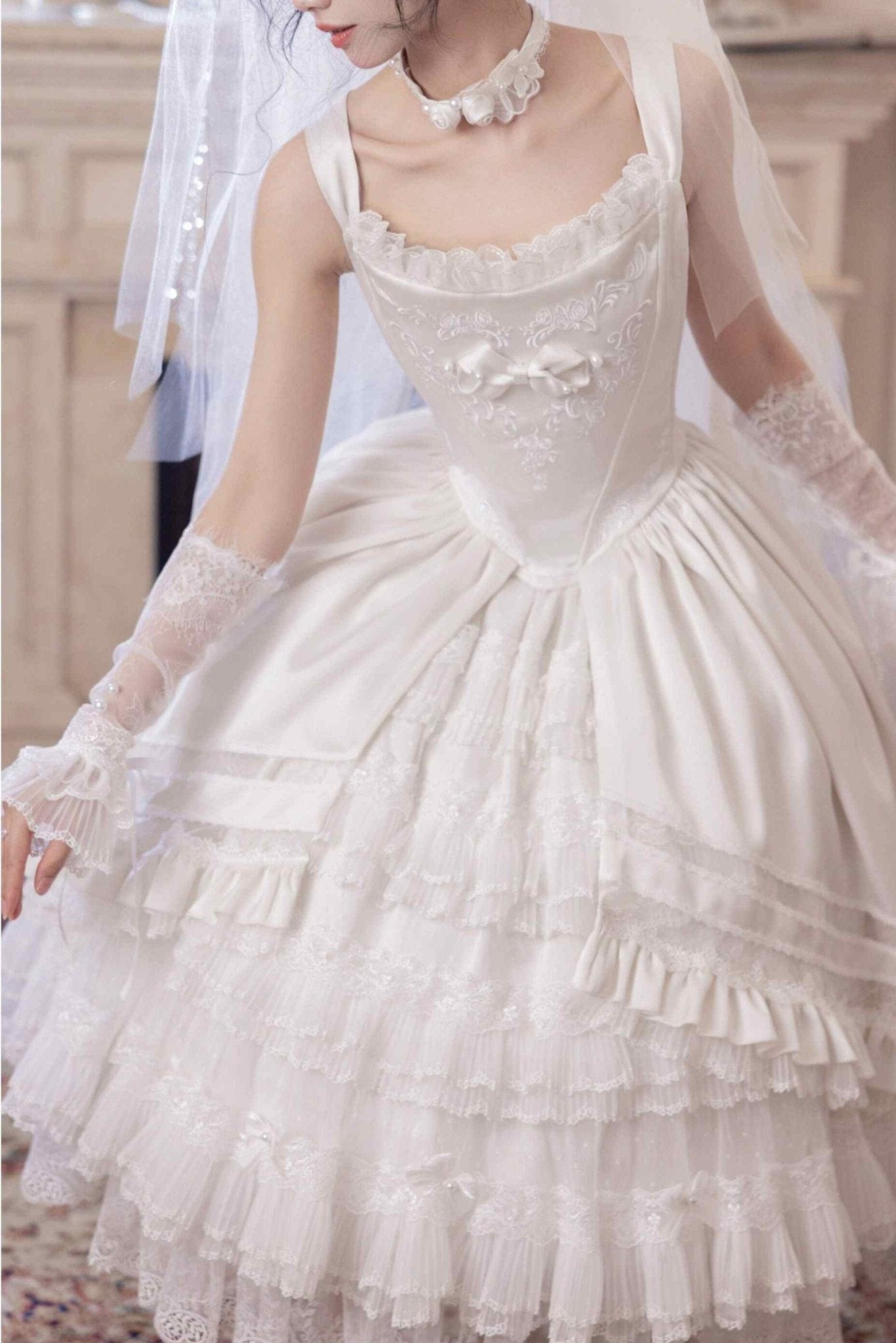 Promise of the Rose Lolita Bride JSK - LolitaEraWhite SetSPromise of the Rose Lolita Bride JSK