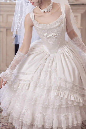 Promise of the Rose Lolita Bride JSK - LolitaEraWhite SetSPromise of the Rose Lolita Bride JSK