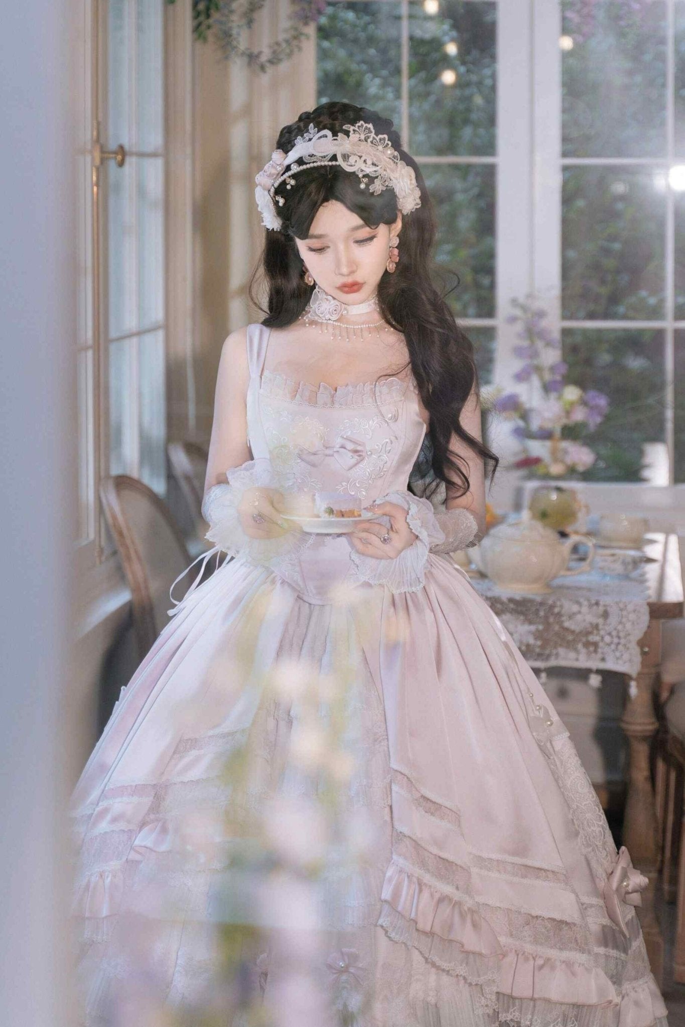 Promise of the Rose Lolita Bride JSK - LolitaEraWhite SetSPromise of the Rose Lolita Bride JSK