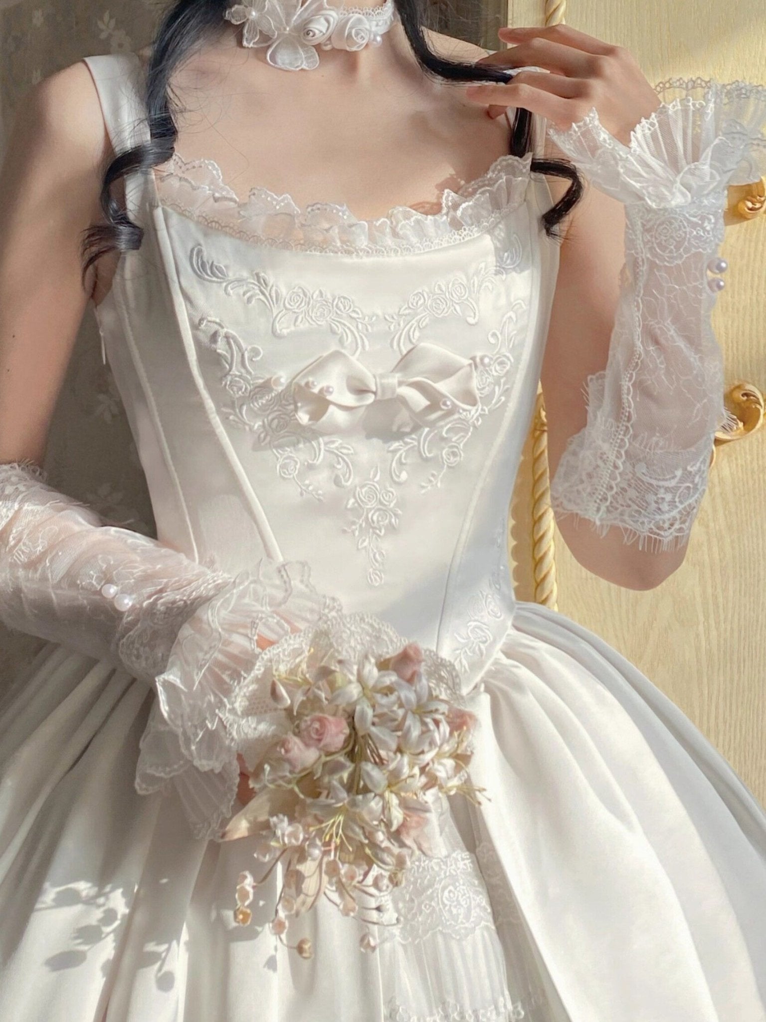 Promise of the Rose Lolita Bride JSK - LolitaEraWhite SetSPromise of the Rose Lolita Bride JSK