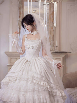 Promise of the Rose Lolita Bride JSK - LolitaEraWhite SetSPromise of the Rose Lolita Bride JSK
