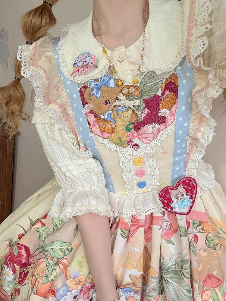 Pulling Radishes Cute Sweet Lolita Dress - LolitaEraOPSPulling Radishes Cute Sweet Lolita Dress