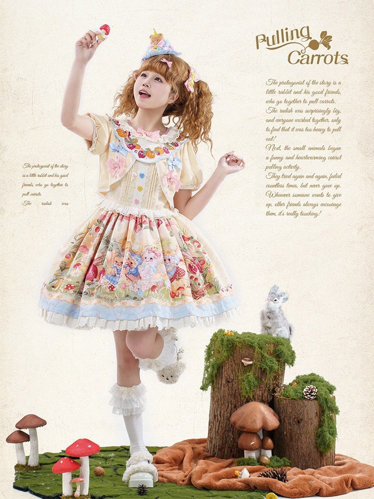 Pulling Radishes Cute Sweet Lolita Dress - LolitaEraOPSPulling Radishes Cute Sweet Lolita Dress