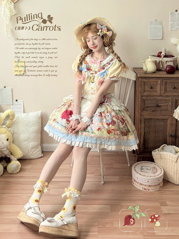 Pulling Radishes Cute Sweet Lolita Dress - LolitaEraOPSPulling Radishes Cute Sweet Lolita Dress