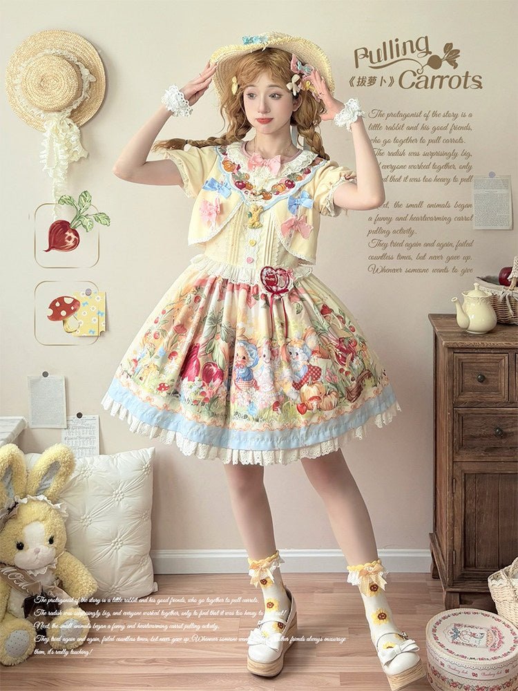 Pulling Radishes Cute Sweet Lolita Dress - LolitaEraOPSPulling Radishes Cute Sweet Lolita Dress