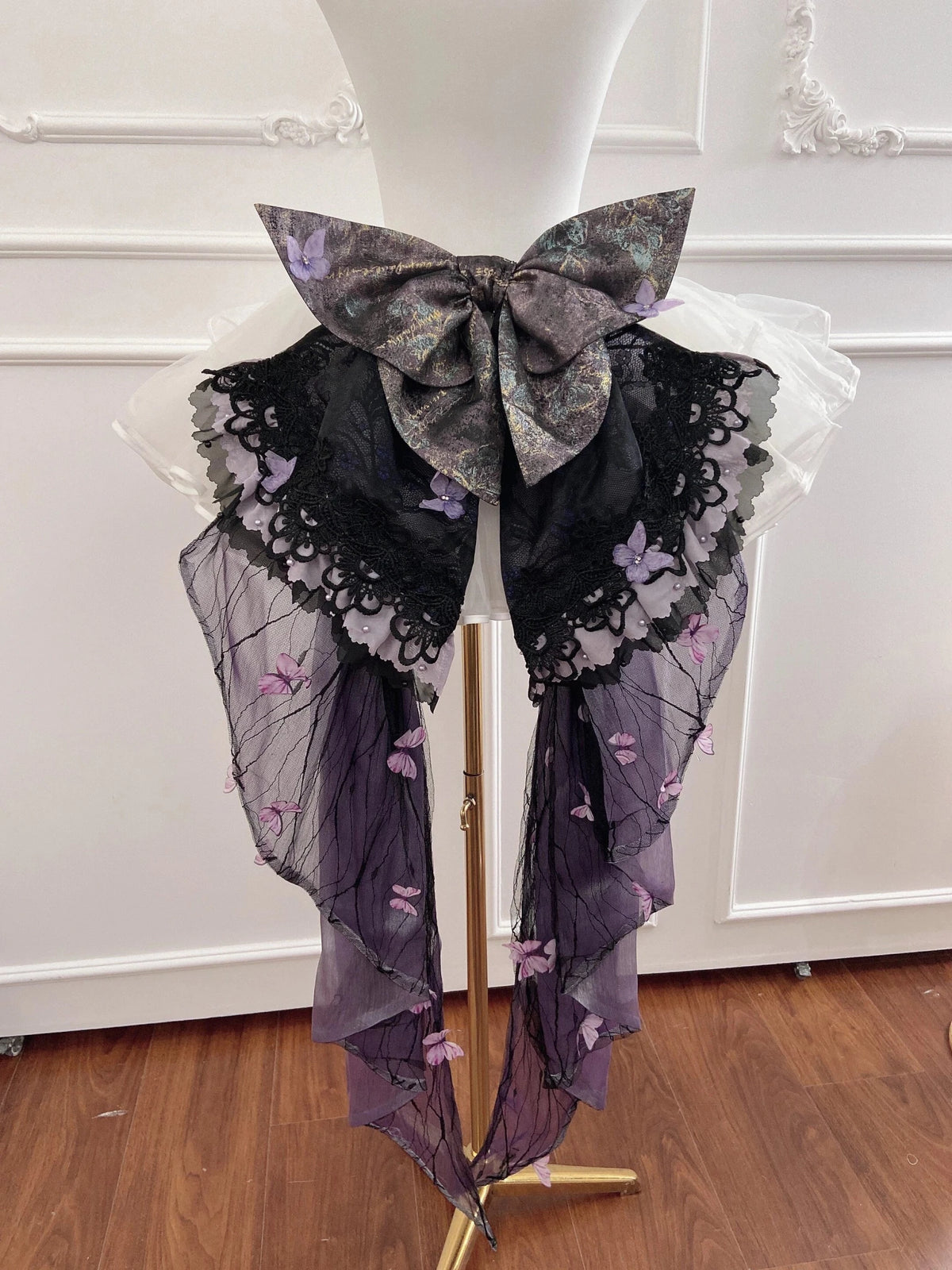 Purple Butterfly on Moonlight Night Gothic Lolita Corset Dress Set - LolitaEra