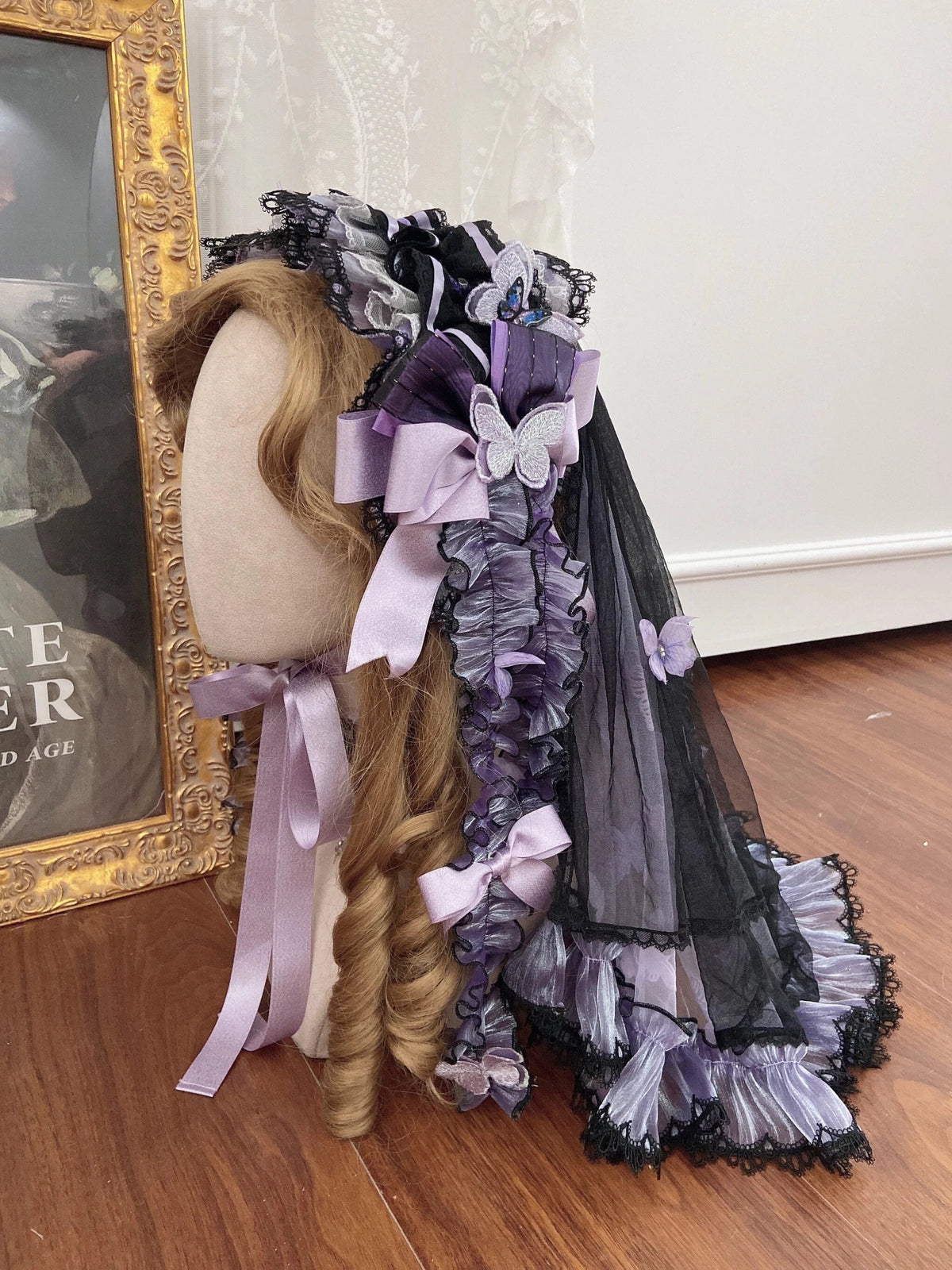 Purple Butterfly on Moonlight Night Gothic Lolita Corset Dress Set - LolitaEra