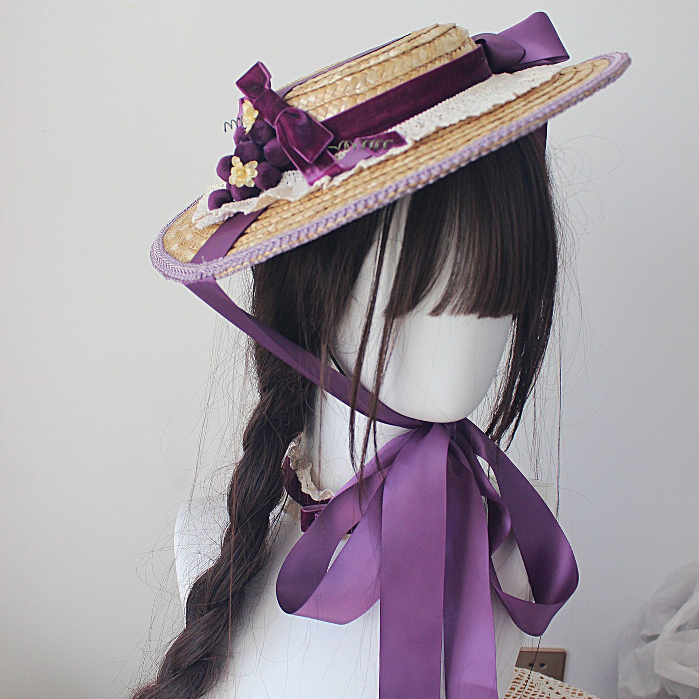 Purple Grape Theme Mini Hat Hair Clip - LolitaEra