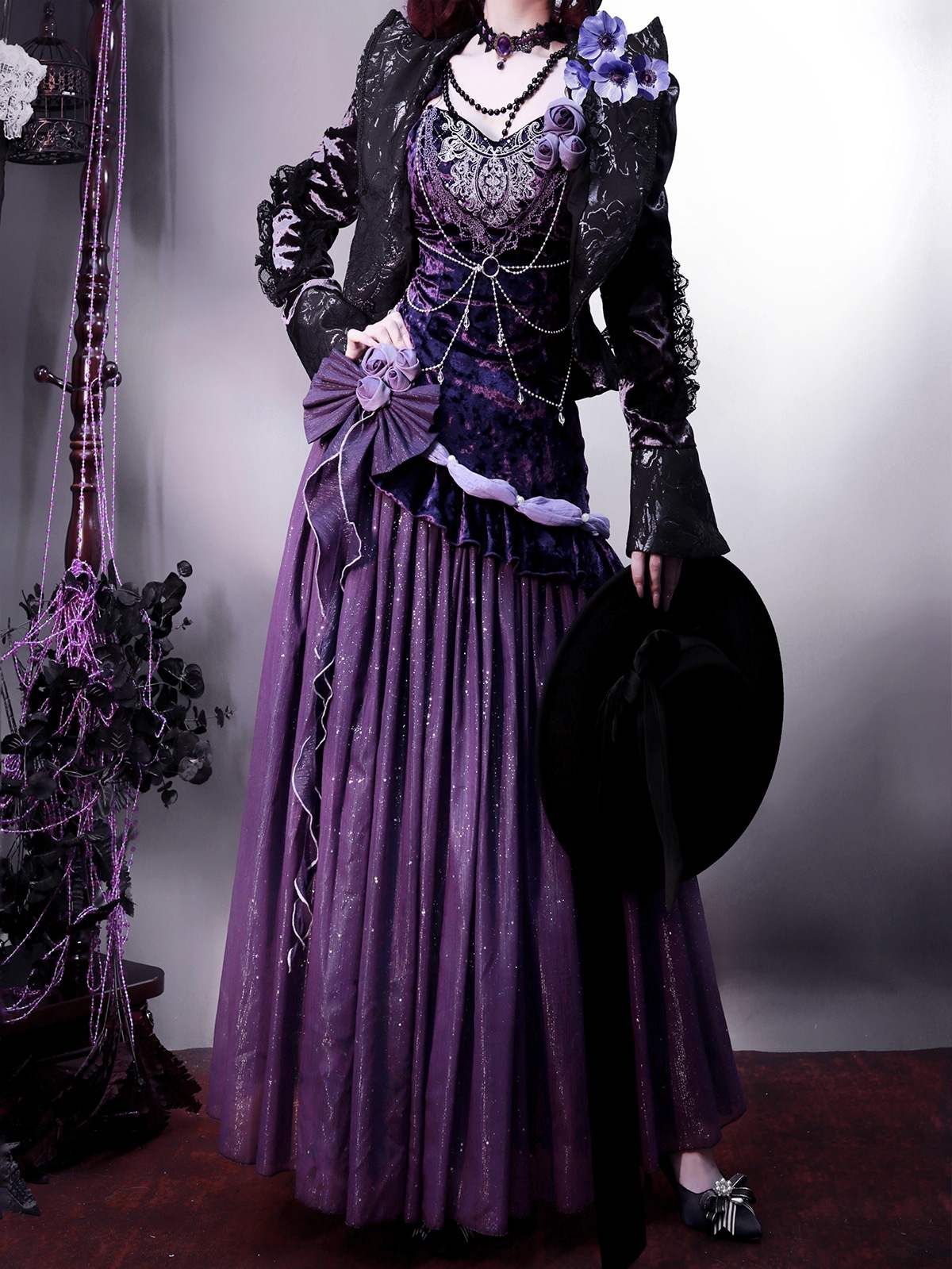 Purple Night Galaxy Lolita Camisole Dress - LolitaEra
