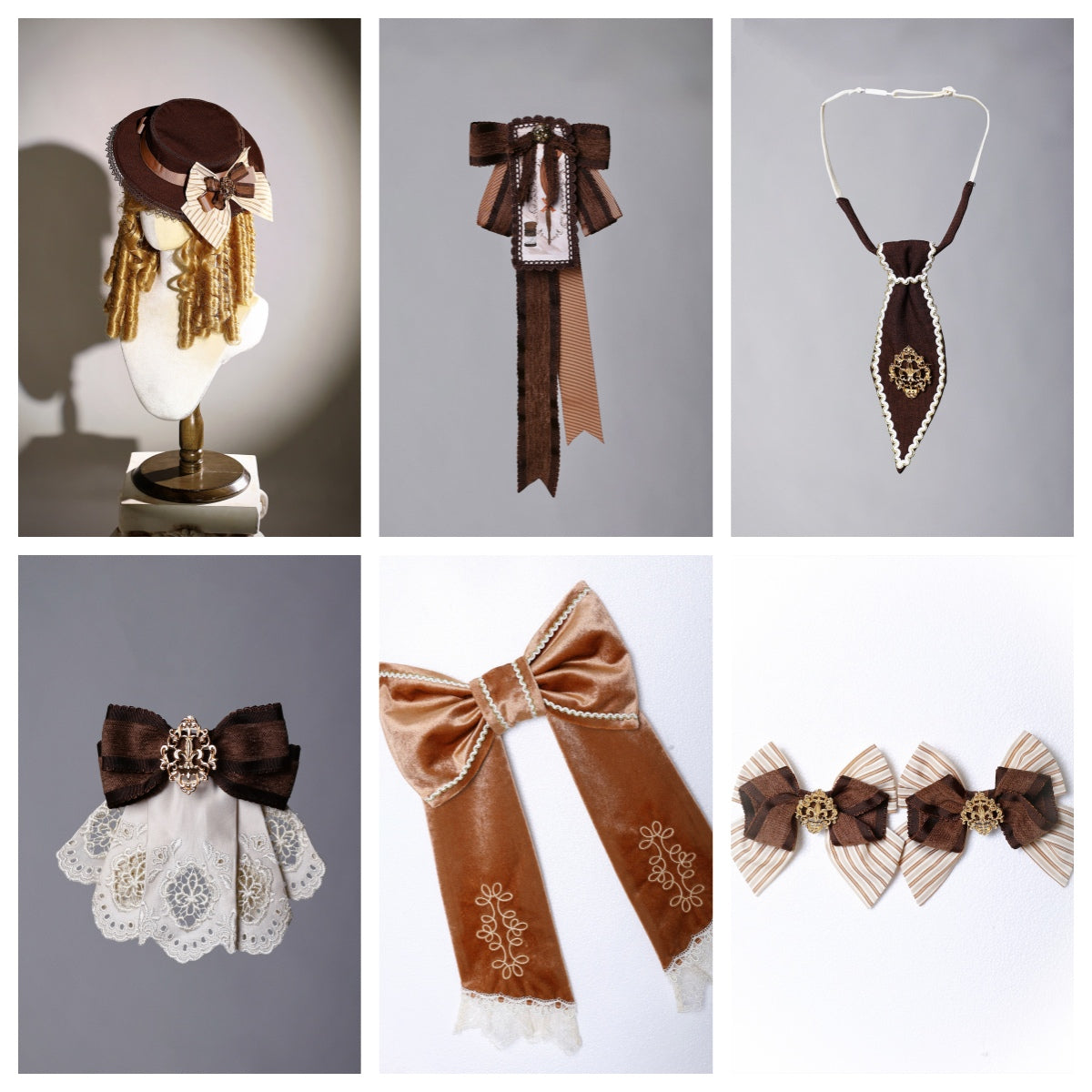 Italian Travelogue Brown British Style Lolita JSK Dress and Blouse