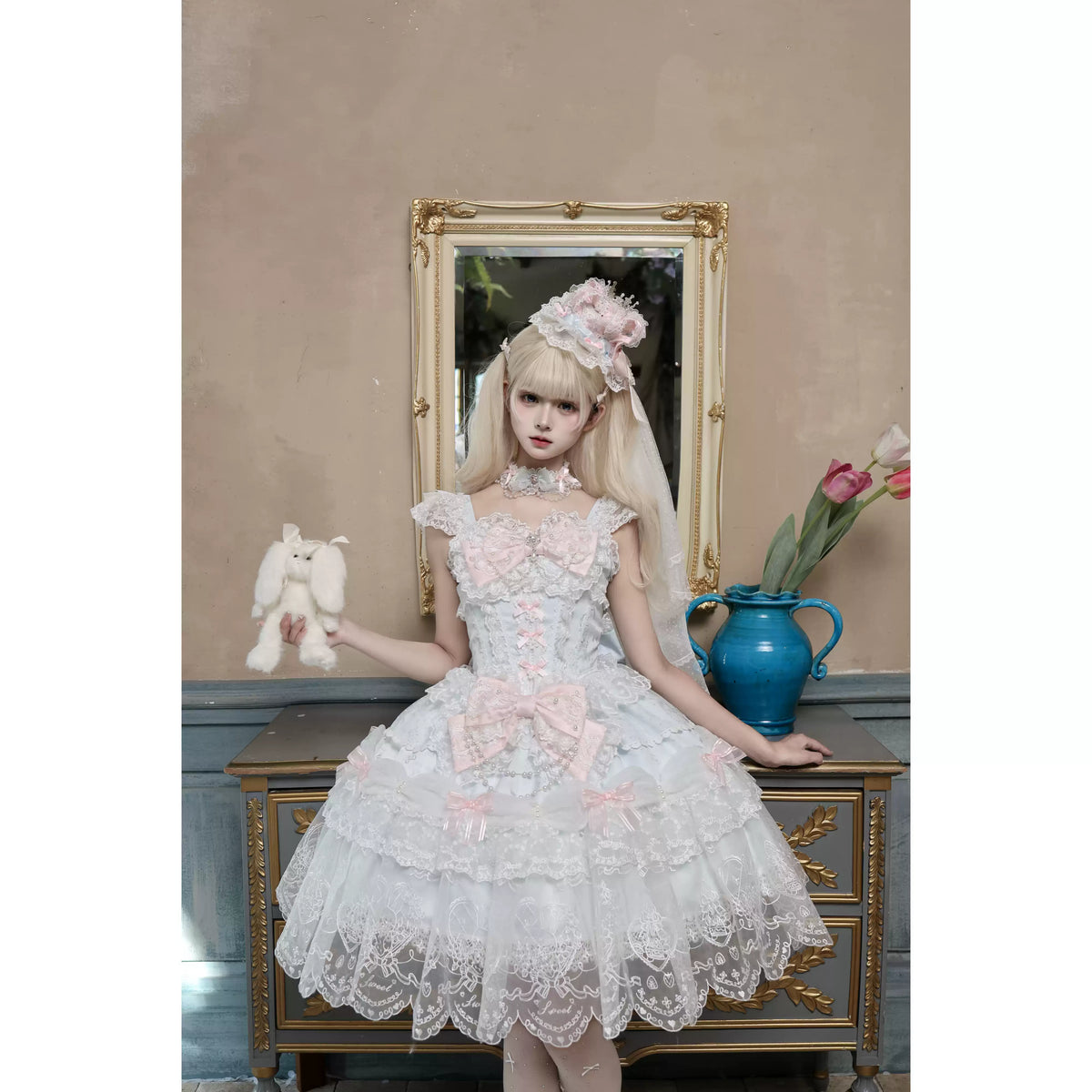 【Rabbit Dream Letter】~Original Design Lolita Ballet Style JSK Suspenders Dress Summer