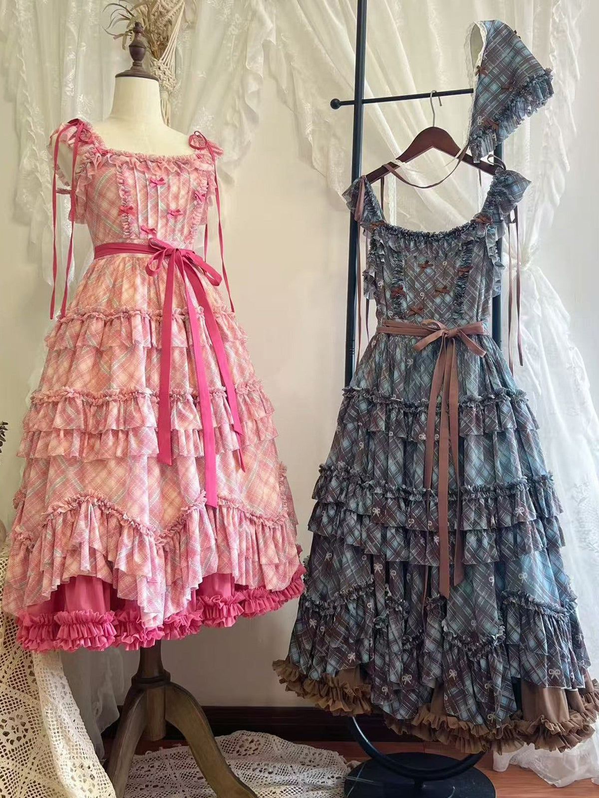 Raspberry Bubble Sweet Lolita Tiered Cake JSK Dress - LolitaEra