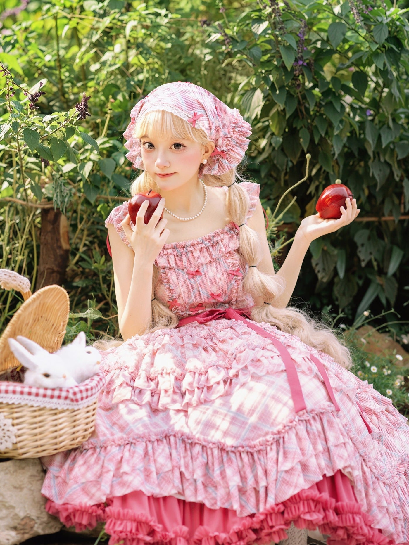 Raspberry Bubble Sweet Lolita Tiered Cake JSK Dress - LolitaEra