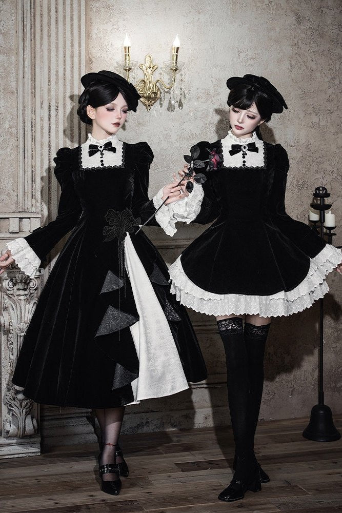 Return to Dusk Elegant Stand - Collar OP Lolita Dress LE1185 - LolitaEraFive - piece long OP setSReturn to Dusk Elegant Stand - Collar OP Lolita Dress LE1185