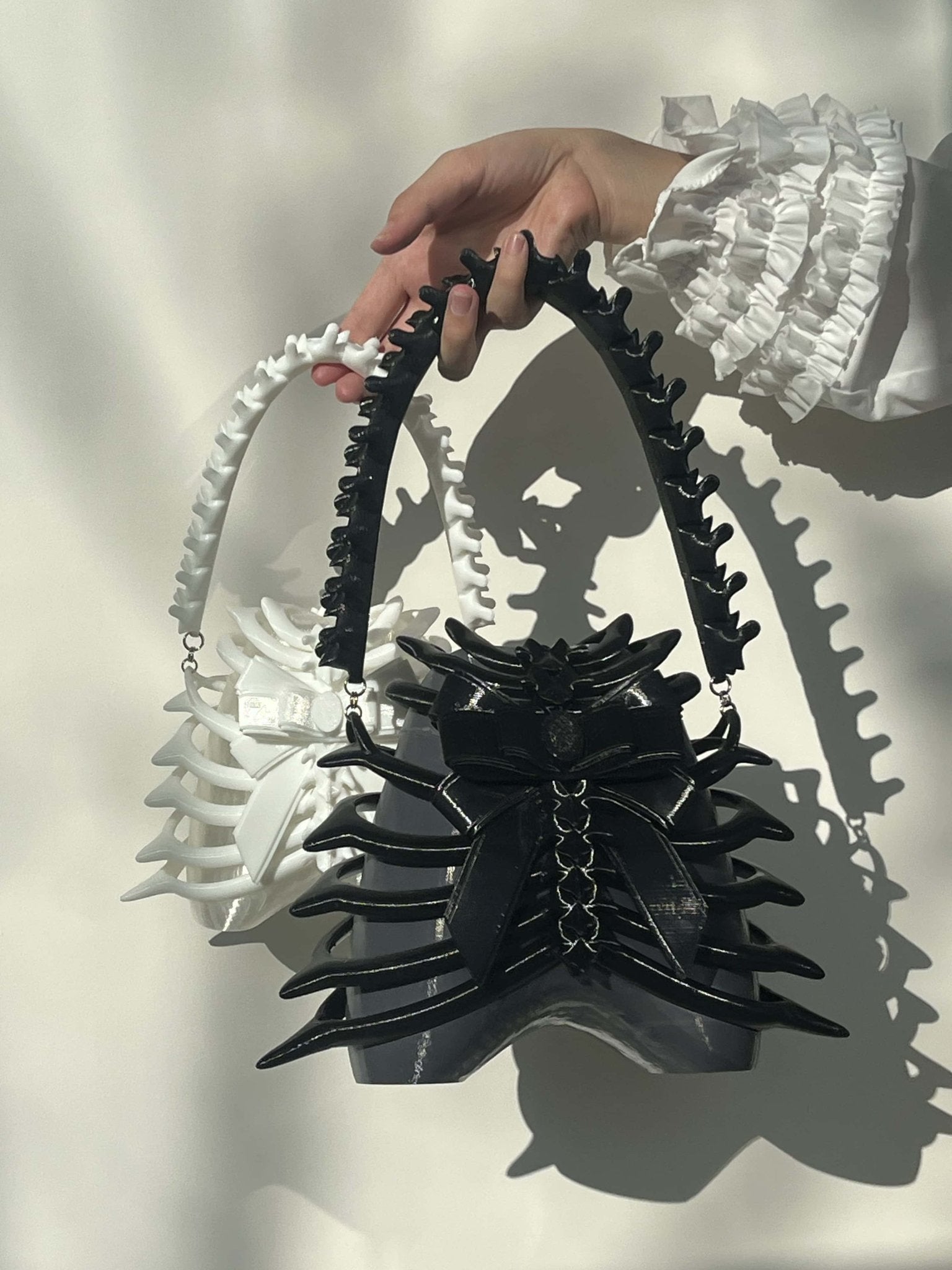 Rib Cage 3D Printed PLA Resin Crossbody Black Bag - LolitaEra