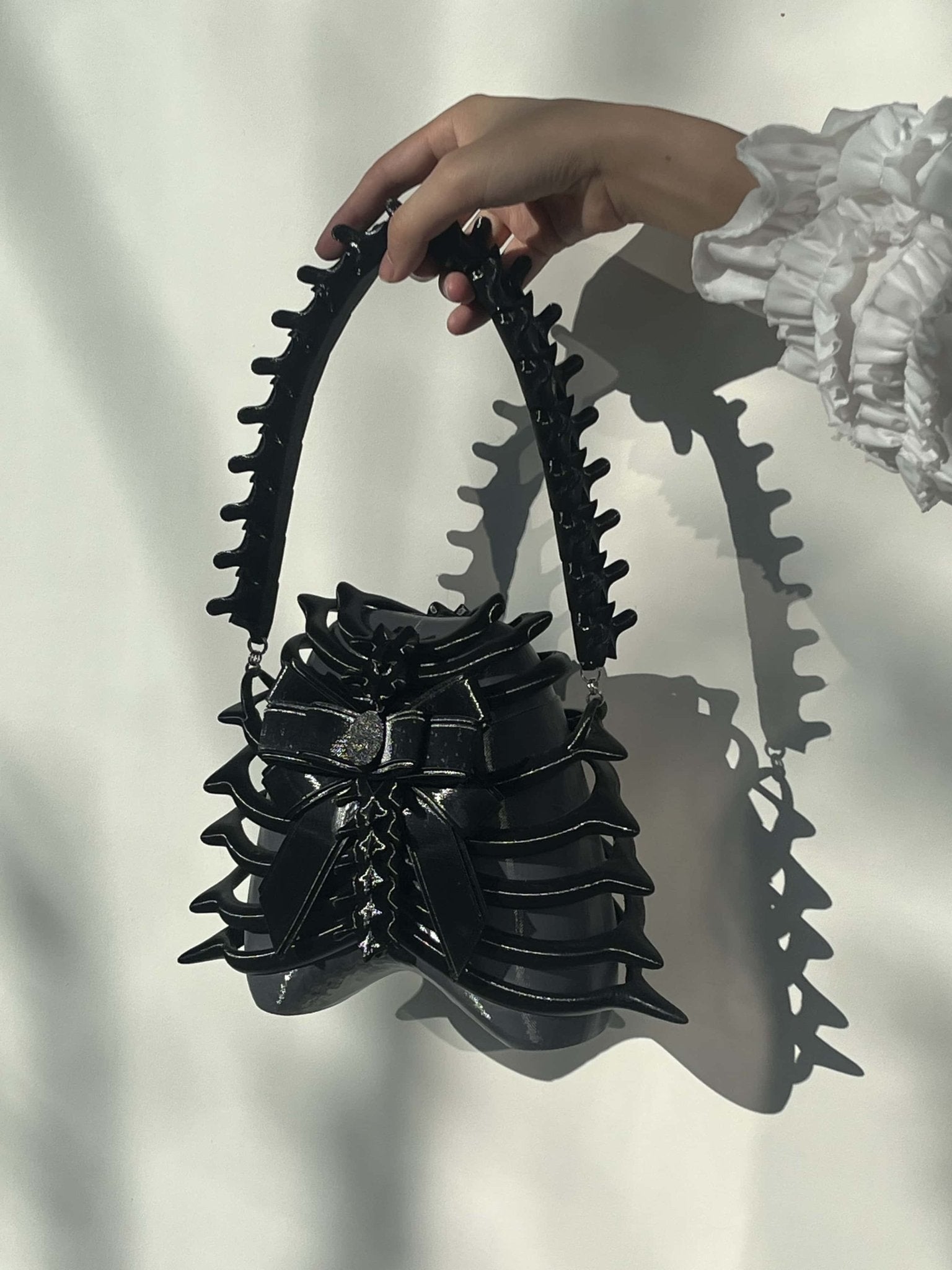 Rib Cage 3D Printed PLA Resin Crossbody Black Bag - LolitaEra
