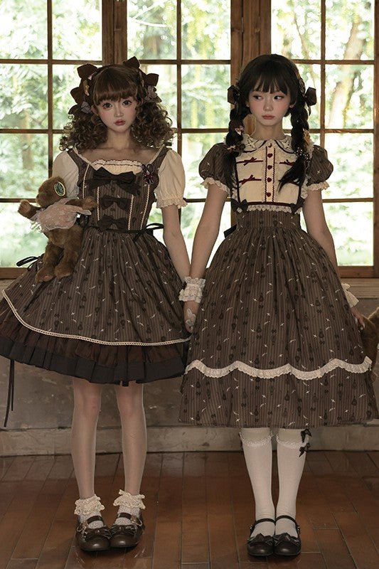 Rich Cocoa Doll Collar OP Dress - LolitaEraShort OPSRich Cocoa Doll Collar OP Dress