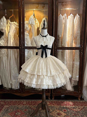 Rich Girl Style Lolita Dress - LolitaEraWhite JSK+Hair ClipsSRich Girl Style Lolita Dress