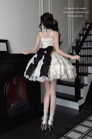 Rich Girl Style Lolita Dress - LolitaEraWhite JSK+Hair ClipsSRich Girl Style Lolita Dress
