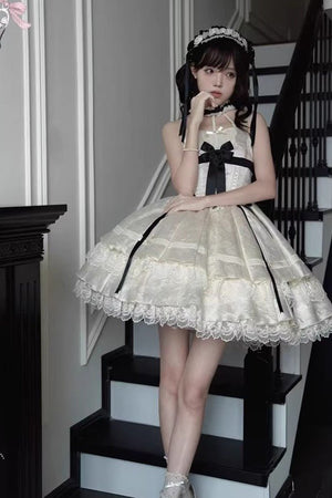 Rich Girl Style Lolita Dress - LolitaEraWhite JSK+Hair ClipsSRich Girl Style Lolita Dress