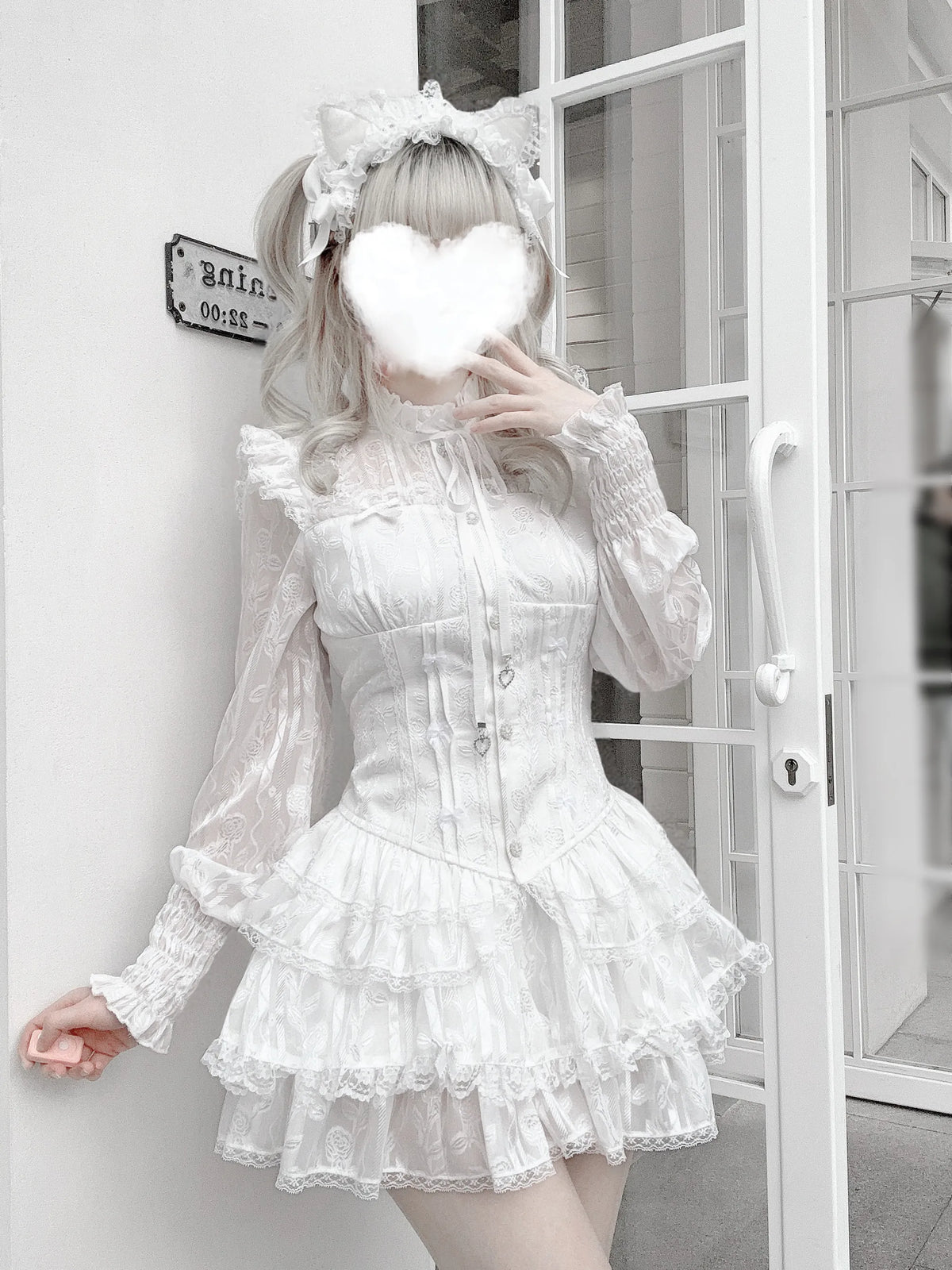 *Rose Bible*Virtual Heaven original design mass-produced bud suit bloomers rose black and white house Japanese style