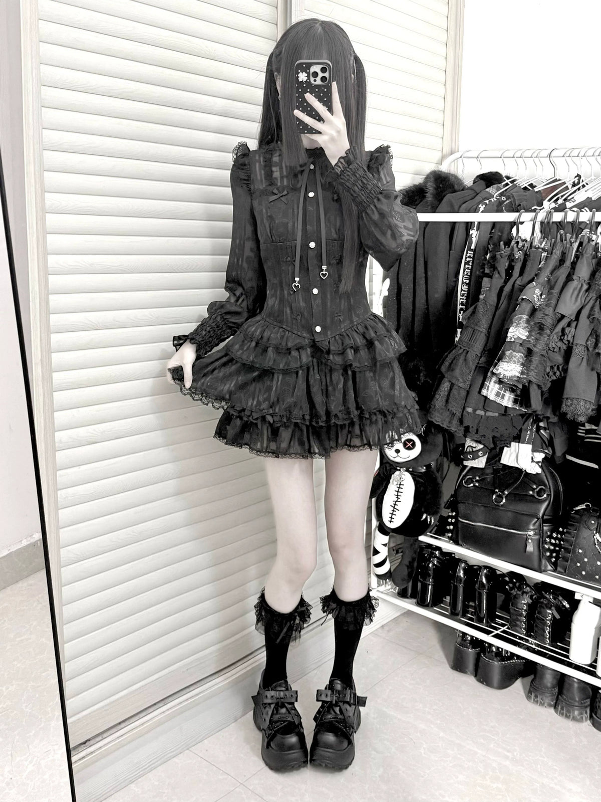 *Rose Bible*Virtual Heaven original design mass-produced bud suit bloomers rose black and white house Japanese style