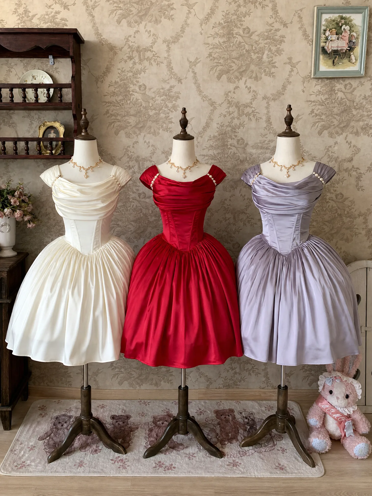 Rose Corridor Lolita Satin Light Gown Dress - LolitaEra