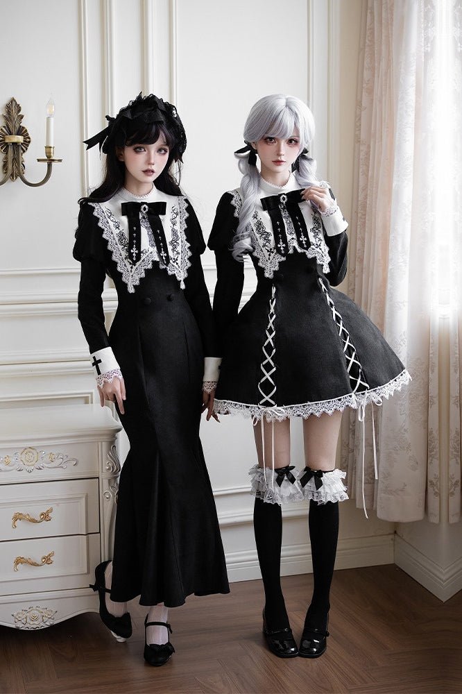 Rose Doll Lolita Mini skirt/Mermaid Skirt Set LE1187 - LolitaEraMini Skirt SetSRose Doll Lolita Mini skirt/Mermaid Skirt Set LE1187