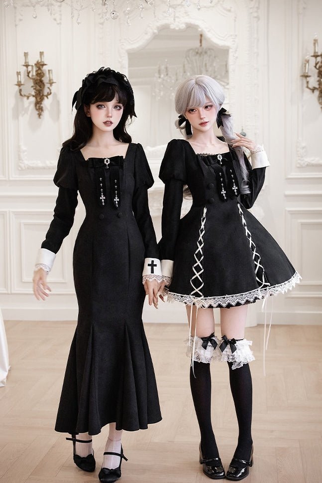 Rose Doll Lolita Mini skirt/Mermaid Skirt Set LE1187 - LolitaEraMini Skirt SetSRose Doll Lolita Mini skirt/Mermaid Skirt Set LE1187