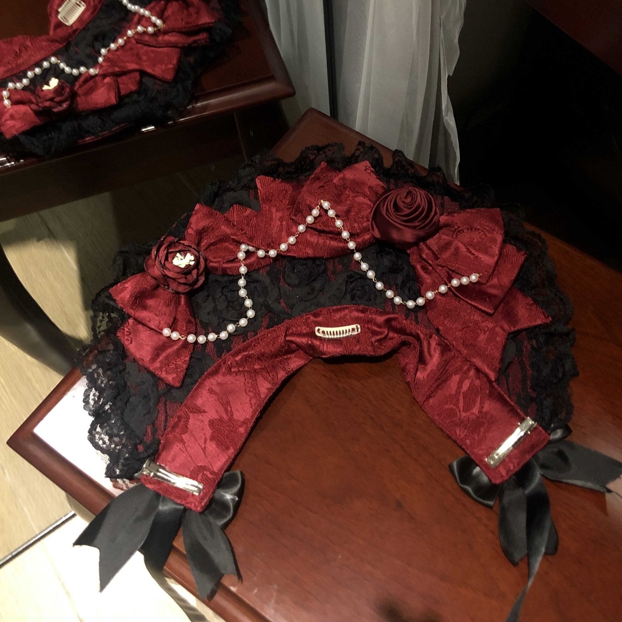 Rose Princess Lolita Red JSK Dress 1334 - LolitaEraRed JSK+BNTSRose Princess Lolita Red JSK Dress 1334