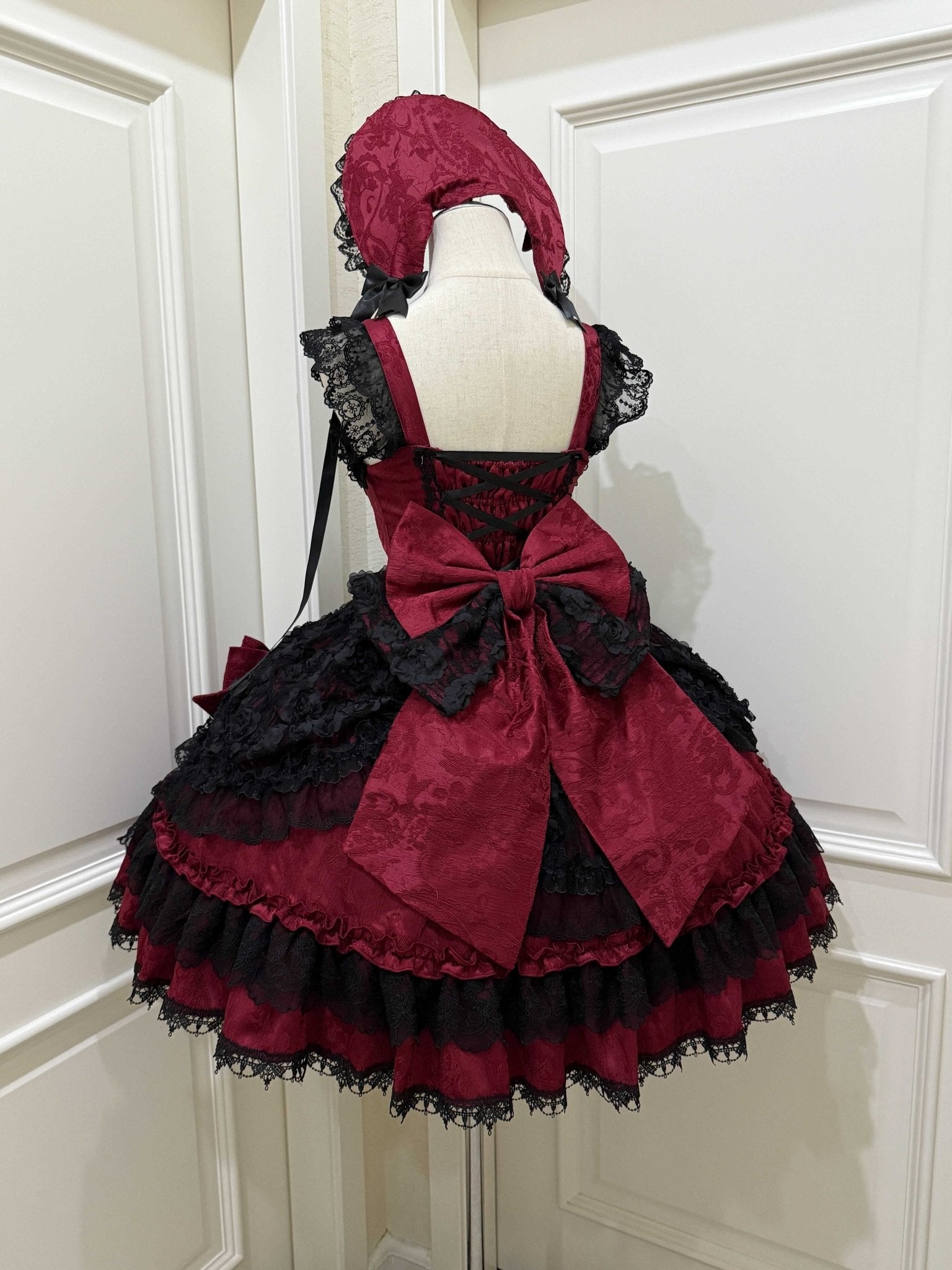 Rose Princess Lolita Red JSK Dress 1334 - LolitaEraRed JSKSRose Princess Lolita Red JSK Dress 1334