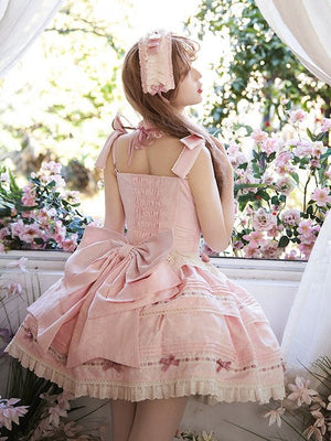 Rose Theater Pink Ballet Tiered Lolita JSK Dress - LolitaEraPink JSKSRose Theater Pink Ballet Tiered Lolita JSK Dress