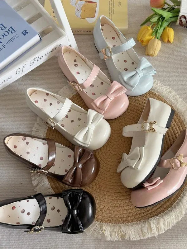 Moon Rabbit Baby Small Round Treasure Kamakura High School Classic Retro Round Toe Lolita Mary Jane Shoes Hugging Bear Flat Shoes 1