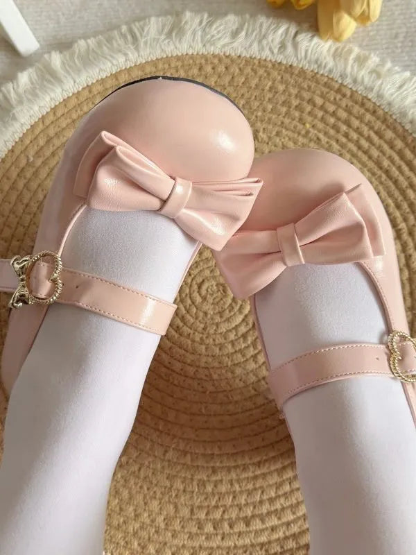 Moon Rabbit Baby Small Round Treasure Kamakura High School Classic Retro Round Toe Lolita Mary Jane Shoes Hugging Bear Flat Shoes 1