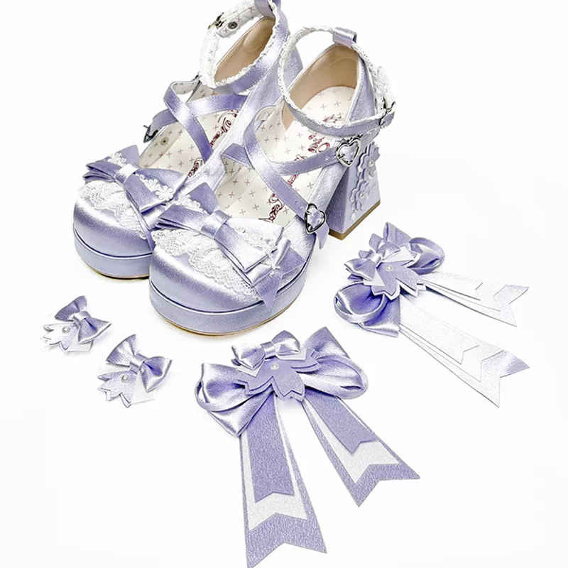 [Sakura Oath] Floating Dream Realm Lolita Shoes Round Toe Bow Sweet Cute Japanese Platform High Heels Women's Shoes