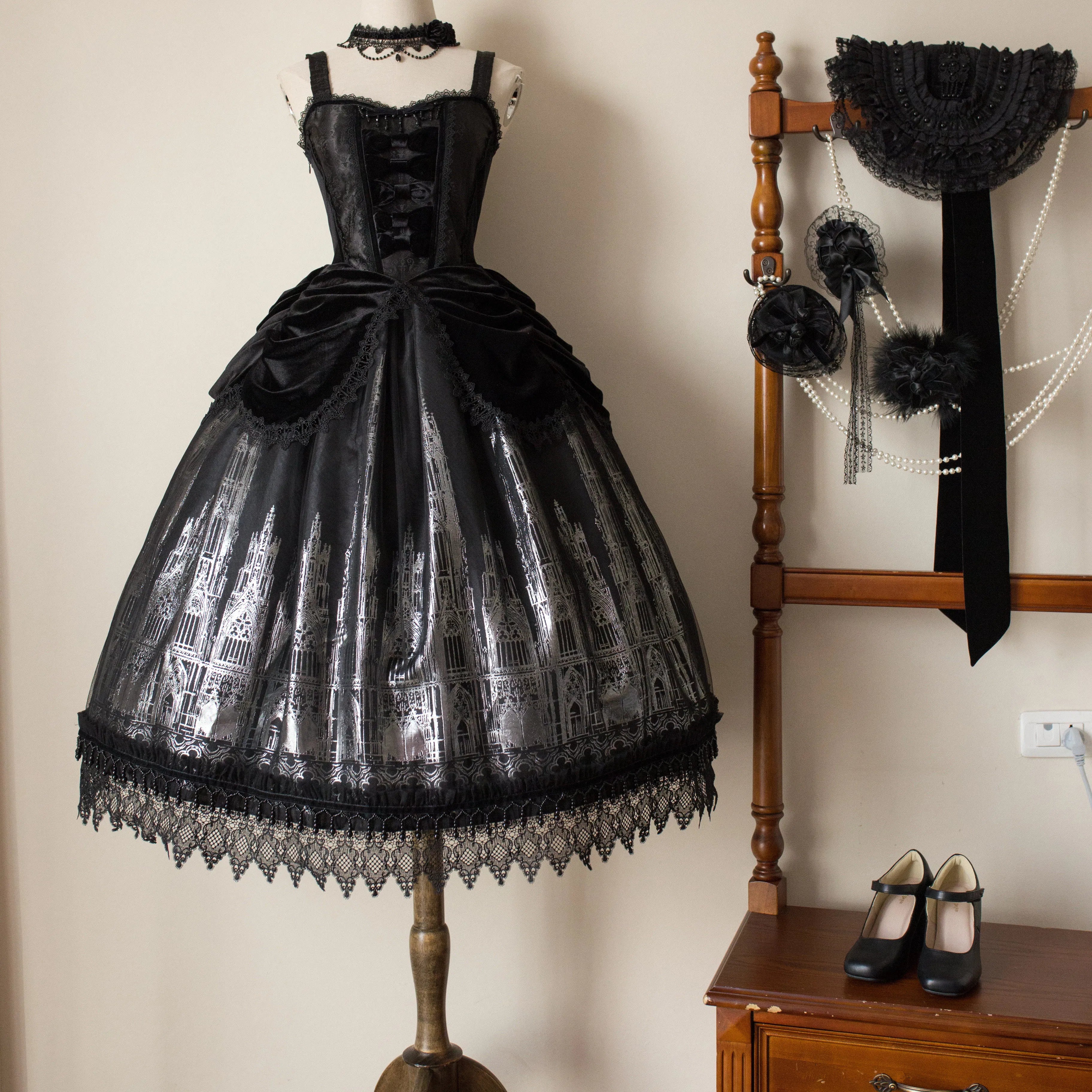[In Stock] Sanctuary Elegy Fantasy Workshop lolita original design Lolita dress JSK coat