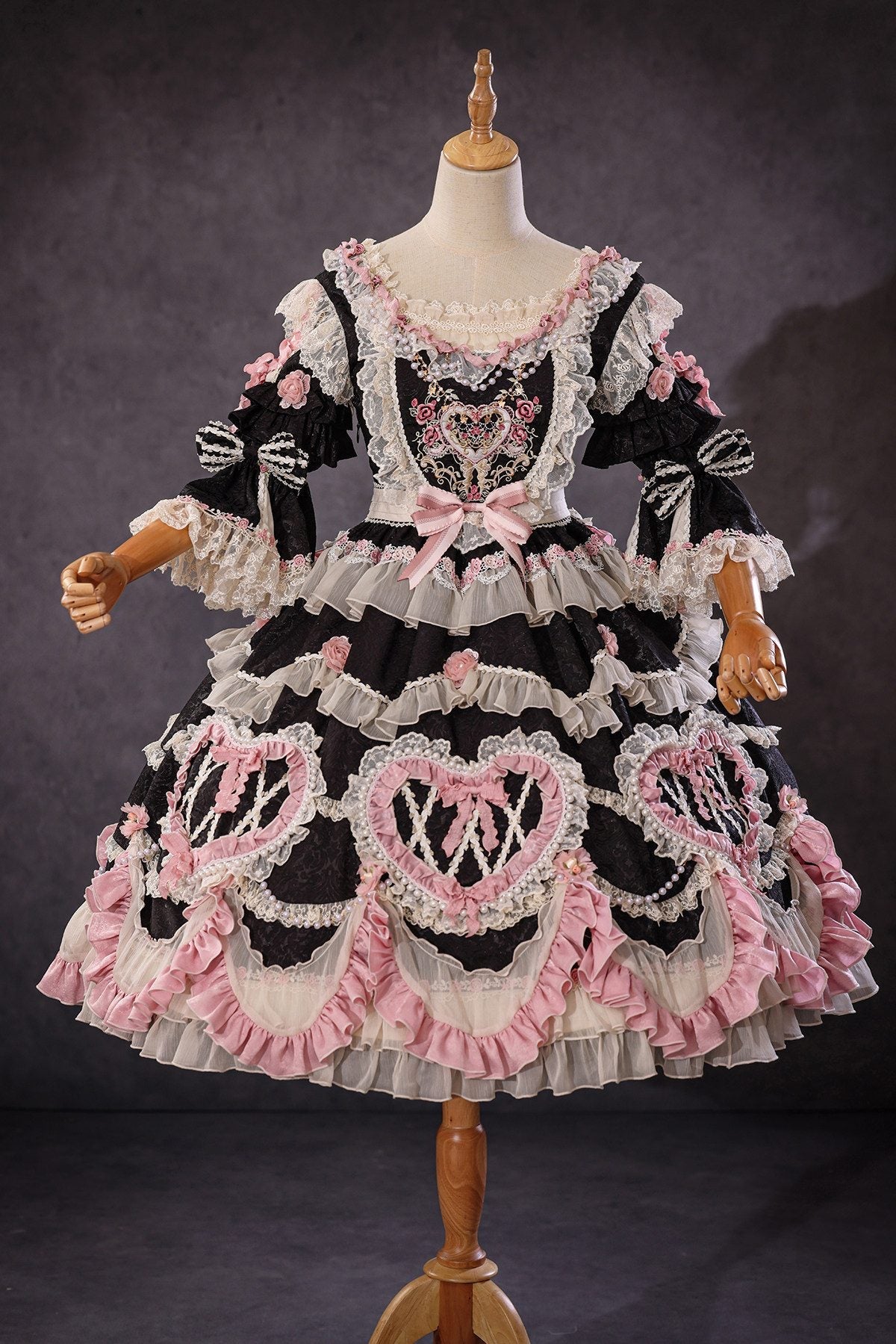 Shadow Waltz Vintage Cake Heavy - Duty Retro Ruffled Lolita Dress - LolitaEraOP DressSBlackShadow Waltz Vintage Cake Heavy - Duty Retro Ruffled Lolita Dress